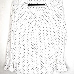 Ann Taylor Semi Sheer V Neck Blouse